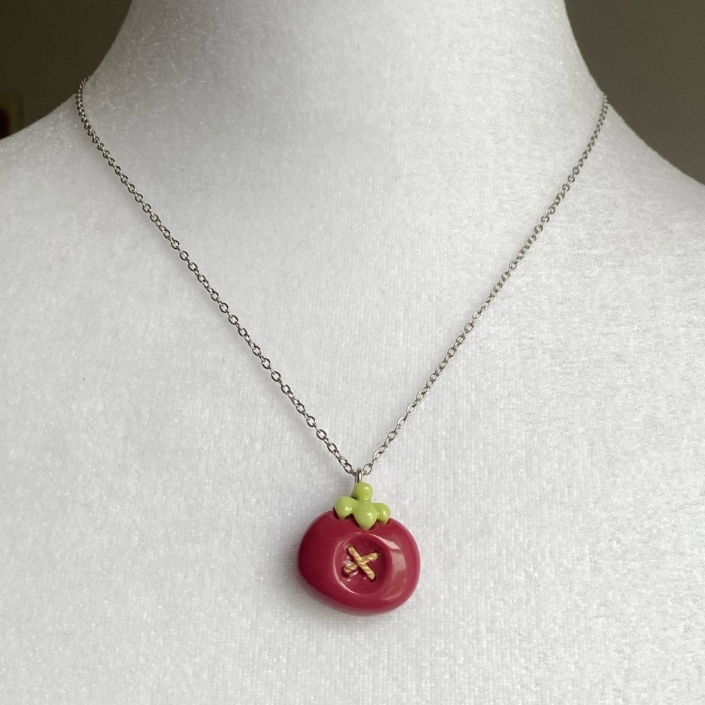 Handmade Fruit Pendant Necklace STAINLESS STEEL Stocking Stuffer Kawaii Whimsy